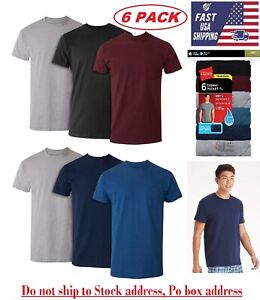 6 Pack Hanes Men's Value Pack Assorted Pocket T-Shirt Undershirts Size S - 3XL