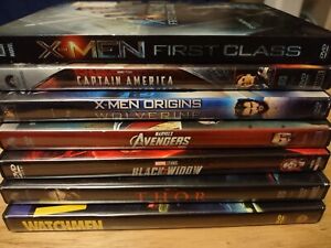 Marvel 7 DVD Lot:Xmen/Thor/CaptAmerica/Woverine/Avengers/BlackWidow/Watchmen