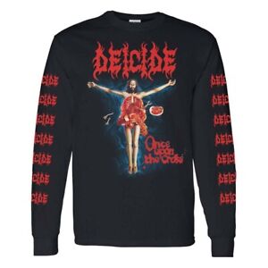 New Deicide Once Upon The Cross Long Sleeve Death Metal Band Shirt badhabitmerch
