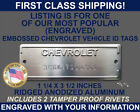 CHEVY CHEVROLET SERIAL NUMBER DOOR TAG DATA PLATE ENGRAVED WITH YOUR INFO USA (For: 1949 Chevrolet Truck)