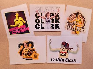 Lot Of 5 Caitlin Clark Stickers Rookie Card Refractor Topps Bowman Free Shipping
