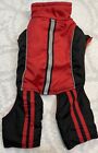 Top Paw Dog Coat Fleece Lined Red Black Small Winter Pet Snowsuit 4 Leg Covers