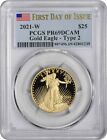 2021-W $25 American Proof Gold Eagle Type 2 PR69DCAM First Day of Issue PCGS