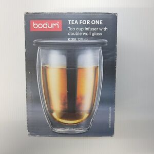 Bodum 12 oz. Tea for One Cup Infuser with Double Wall Glass. New Open Box