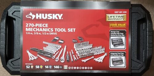 Husky 270 Piece Mechanic's Tool Set With 3 Drawer Case Box