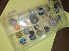 VINTAGE BOX FULL OF 24 OLD GLASS BEADS, BARN FIND, AS IS, VARIETY, JEWELRY ETC.