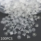 100x Clear Silicone Earring Backs Rubber Disc Earring Backs for Studs Earring US