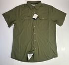 Poncho Fishing Shirt Olive Green Vented Mens Medium Slim Fit Vented Caped