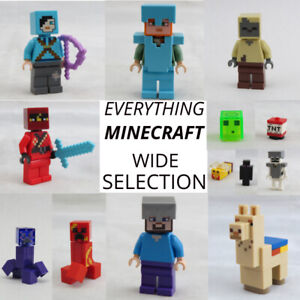 LEGO Minecraft Minifigures Alex Steve Zombie Piglin Creepers Villager ANIMALS