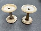 New ListingPair Antique French Clock Garniture Candle Holder Marble/Onyx Bases Tazza Pillar