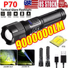 9000000 Lumens Super Bright LED Flashlight Tactical Rechargeable LED Work Lights