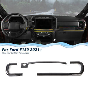 Center Console Dashboard Trim Decor Strips For Ford F150 2021-2022 Carbon Fiber (For: 2021 Ford F-150)
