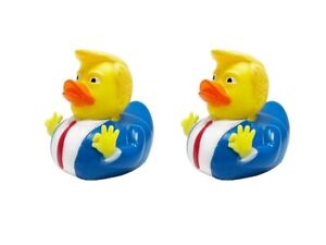 2 pcs Bath Toys Trump Rubber Squeak Bath Duck Baby Bath Duckies
