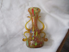 GLASS amber colors hand blown ornate vase flowers decoration home decor 6