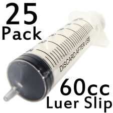 25 Pack of 60cc Luer Slip Tip Syringes (Without Needle, Sterile)