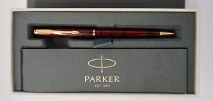 Parker Sonnet Deep Red & Gold Trim Ballpoint Pen Made In France New In Box