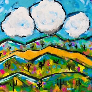 New ListingJERI DUBE Original Impressionism Painting Collectible Desert Landscape Cloud Sky