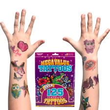 125+ Savvi Kids Temporary Tattoo Pack Assorted Tattoos Fun Designs Party Favors