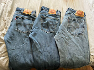 Lot Of 3 Levi's 505 Size 34x30 Jeans - Blue