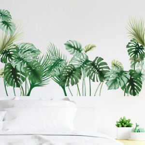 Monstera Deliciosa Wall Decals Tropical Plants Stickers Living Room TV Decor