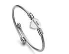 Quote Stainless Steel Heart Charm Bangle - Mother's Day Gift