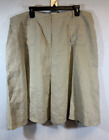 Lafayette 148 NY SZ 18 Khaki 100% Linen Midi Minimalist Skirt Pockets Lined A22
