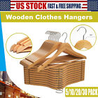 1-20 Pack Wooden Hangers Suit Hangers Premium Natural Finish Cloth Coat Hangers
