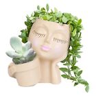 Face Head Statue Flower Resin Planter Pot For Garden Art Dual Opening Flower Pot