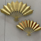 Mid Century Brass Wall Fan Decor (2)