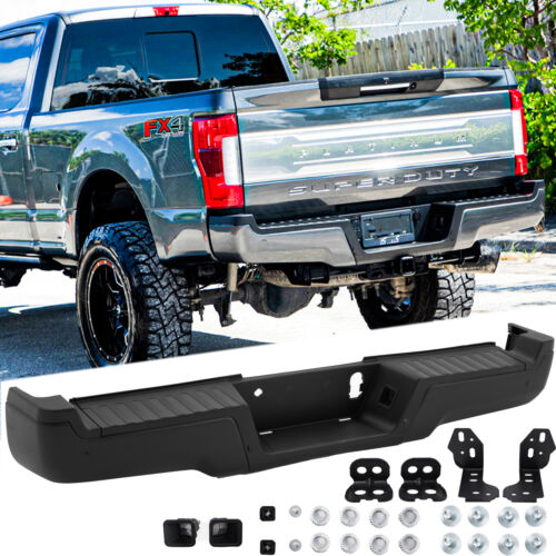 Black Rear Bumper Assembly for 2017-2022 Ford F-250 F-350 F-450 w/o Park (For: 2022 F-250 Super Duty)
