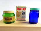 Vintage Lot of Empty Vicks & Alum Jars Band-aid Tin medical