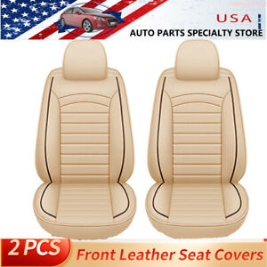 For 2007-2024 Honda Pilot Full Set Leather Car 2 Seat Cover Front Cushions White