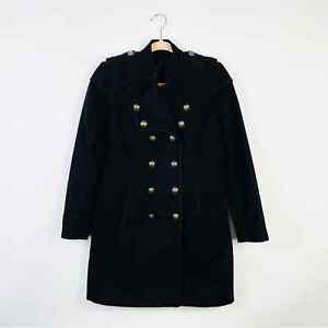 The Kooples Black Military-Style Trench Coat Jacket Size 34