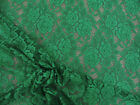 Embroidered Stretch Lace Apparel Fabric Sheer Floral Green CC501