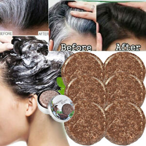 Natural Polygonum Hair Darkening Shampoo Bar Dark Gray Hair Reverse Soap Care US