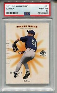 2001 SP Authentic Baseball #91 Ichiro Suzuki Rookie Card Graded PSA 10 Gem Mint