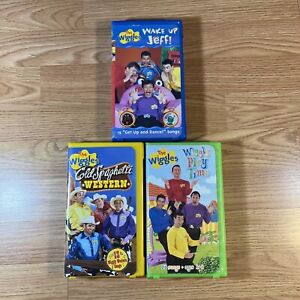 3 The Wiggles Wake Up Jeff (VHS, 1999 Rare Hard Blue Small Clamshell Case