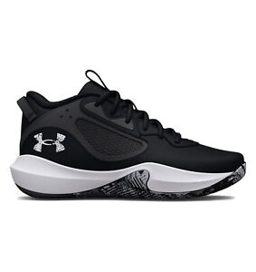 Under Armour Adult UA Lockdown 6 Basketball Shoes - Black/White - 3025616-001