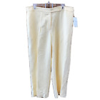 NEW EMMA JAMES LIZ CLAIBORNE Women Yellow Pants 18W Petite Linen Blend Pockets
