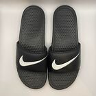 Nike Men's Black and White Nike Swoosh Slide Sandals Size 11 - EUC