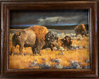 Nancy Glazier Restless Buffalo Bison Art Print-Framed 14.5 x 11.5