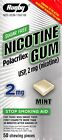 Nicotine Gum 2mg Sugar Free Mint Flavor Generic for Nicorette 50 Pieces (2 Box)