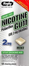Nicotine Gum 2mg Sugar Free Mint Flavor Generic for Nicorette 50 Pieces (2 Box)