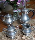 Vintage Royal Holland Pewter Coffee Tea Pot Sugar Creamer Set Daalderop Tiel MCM