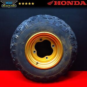 1985 1986 OEM HIRATA Honda ATC250R Gold Front Wheel Rim Tire 44701-HA2-000