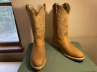 Mens 10.5 EE Gel Ice Work Western Cowboy Boots Made in the USA Brown Leather