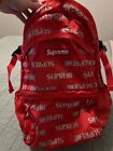 Used Supreme 3M Reflective Repeat Backpack Red Authentic