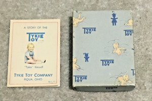 Vintage 1947 Tykie Toy Empty Cardboard Box & Color Paper Pamphlet, Piqua Ohio