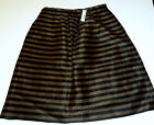 Madewell Silk Pleated Skirt Silk Linen Stripe NWT chocolate brown black
