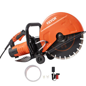 VEVOR 14'' Electric Concrete Saw Wet/Dry Saw Cutter with Water Pump and Blade